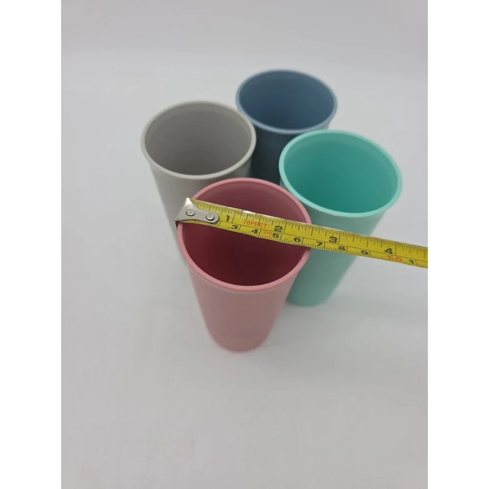 Vintage Tupperware Cups Set Of 11 Country Pastel 3 Sizes Stackable
